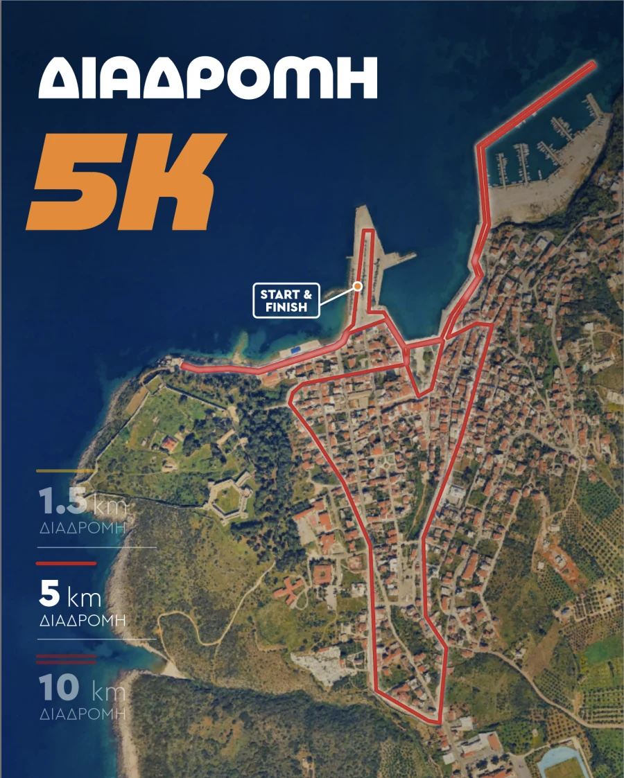 Tsiklitiria 5 kilometer route